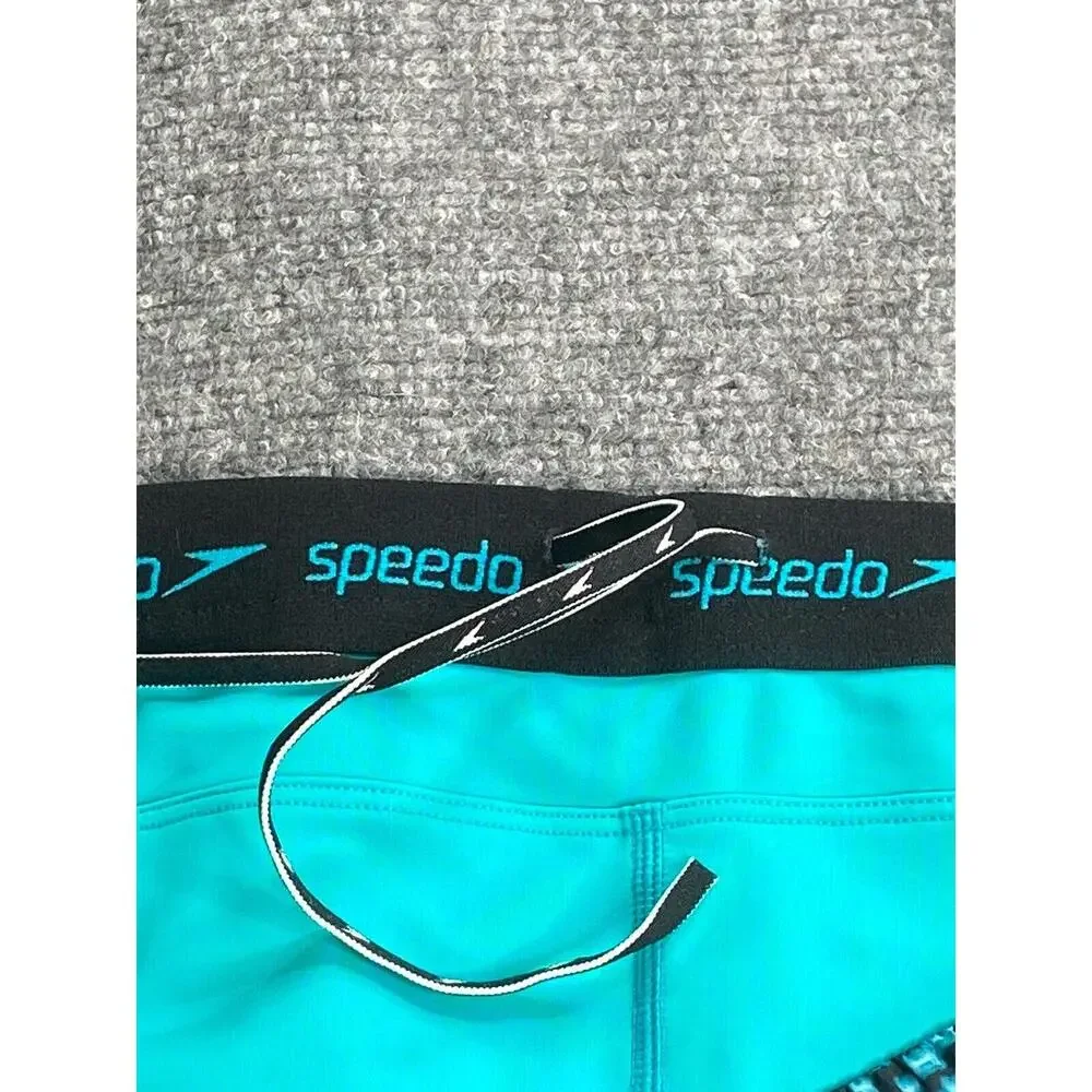 Speedo Swim Trunks Mens XXL Aqua‎ Black Active Swim Athletic TurboDri Poolside